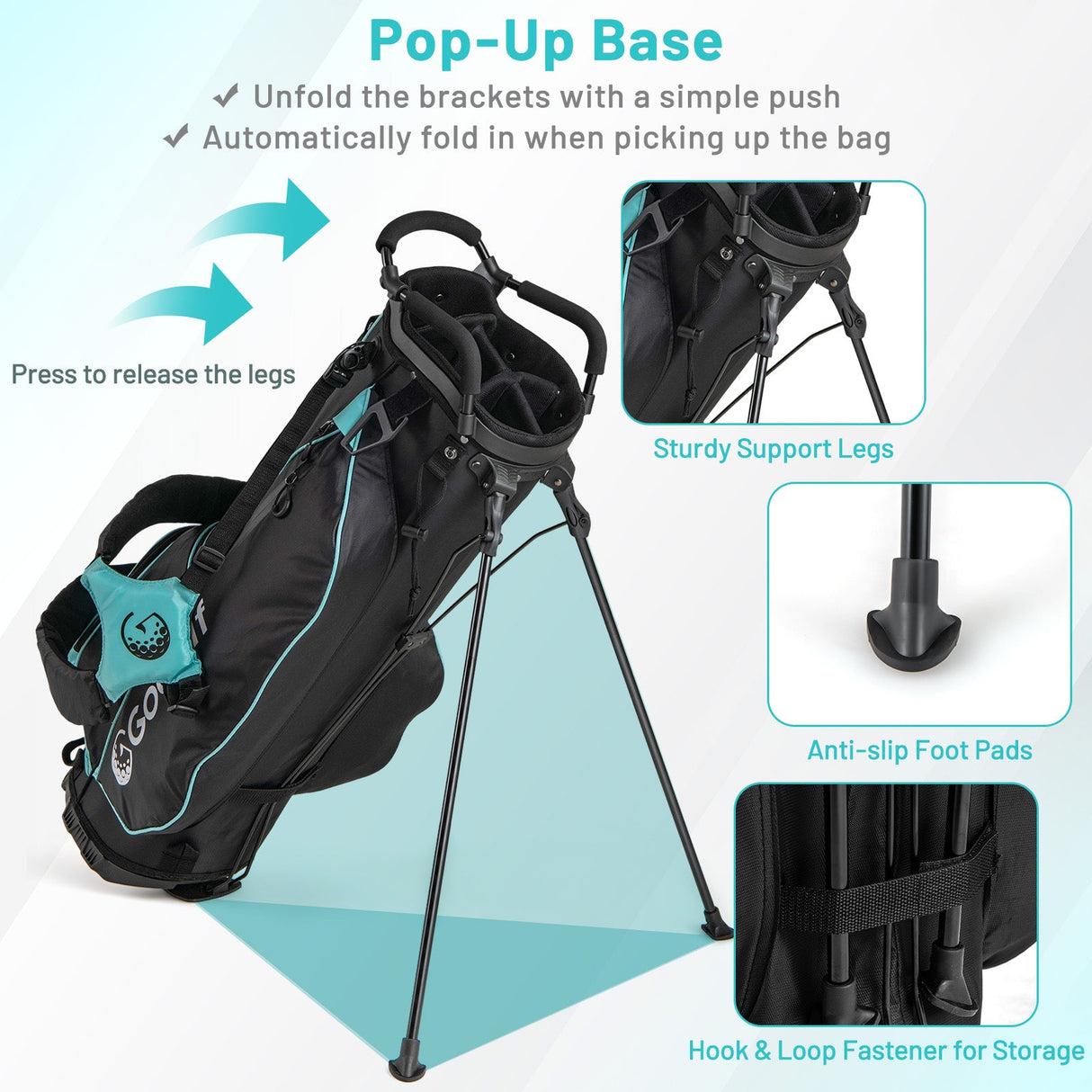 Set completo de palos y bolsa de golf para mujer - Bolsa de golf con soporte - Verde