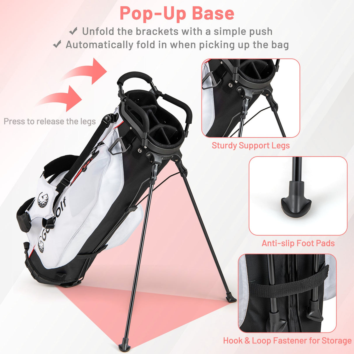 Women's Complete Golf Clubs and Bag Set with Headcovers and Putter-Red
