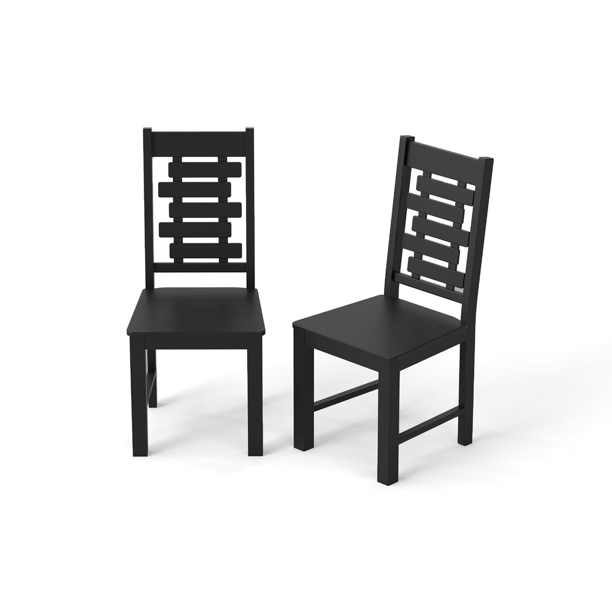 Juego de 2 sillas de comedor de madera maciza de caucho para cocina