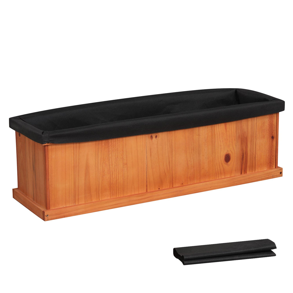 Cama de jardín elevada de madera con orificios de drenaje y forro, jardinera de madera de abeto macizo