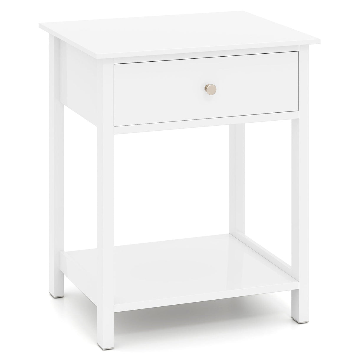 Wooden Storage Shelf with Drawer for Bedroom and Living Room