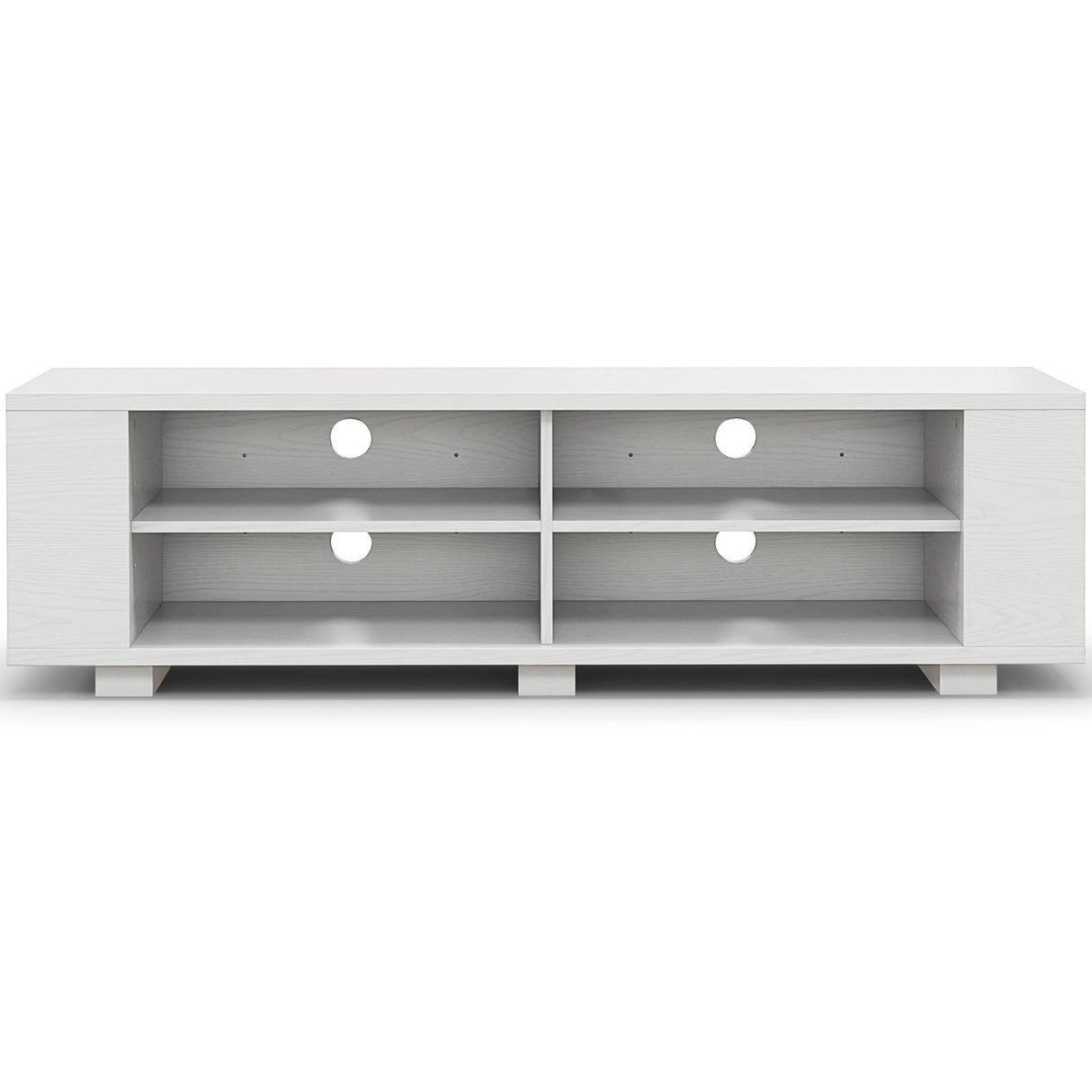 Mueble de TV de madera para almacenamiento de consolas y equipos multimedia de 59 pulgadas - Nogal