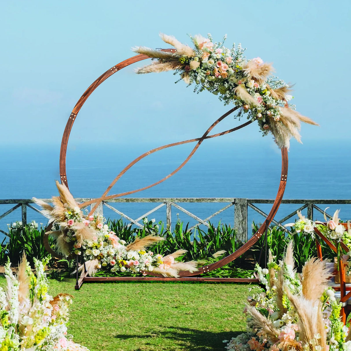 Arco de boda de madera Soporte de madera maciza para telón de fondo de ceremonia de boda