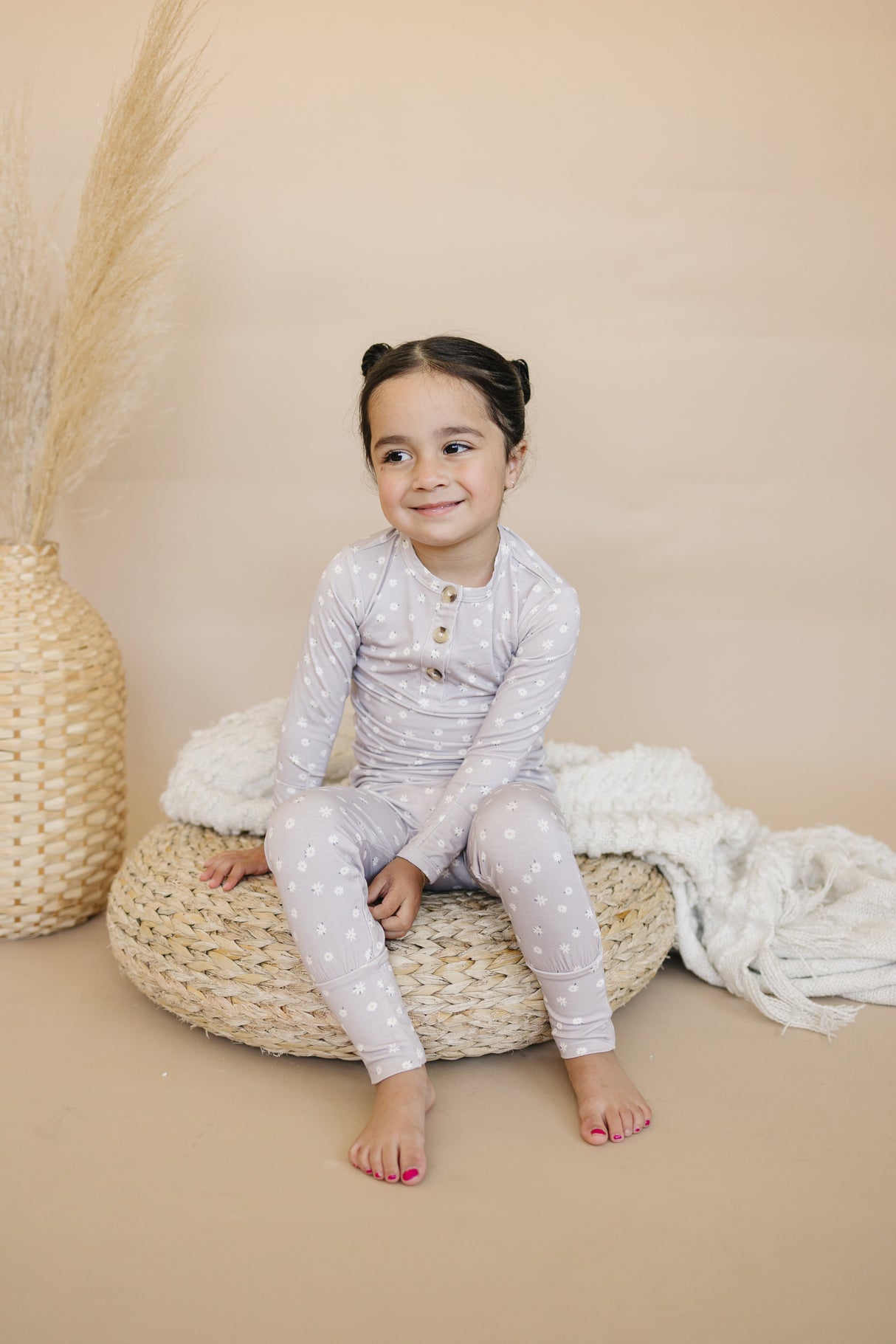 Pijama de bambú de 2 piezas Henley Oopsie Daisy - ¡Tallas para recién nacidos y más!