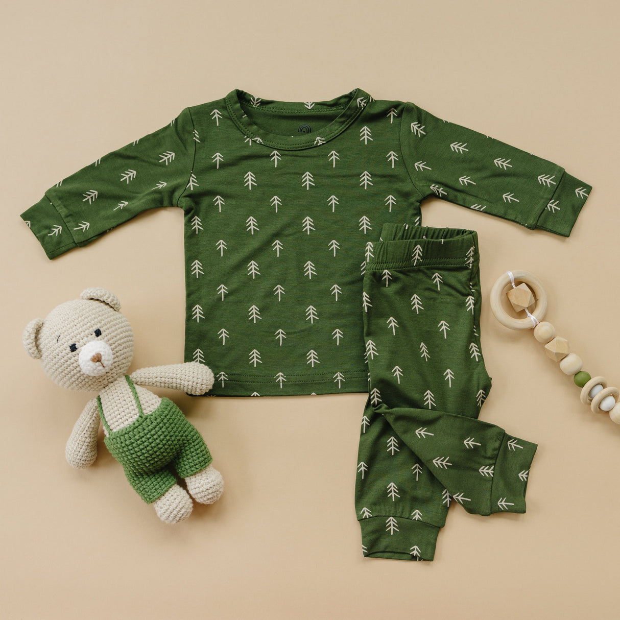 Pijama de bambú de árbol de Navidad - Conjunto de 2 piezas