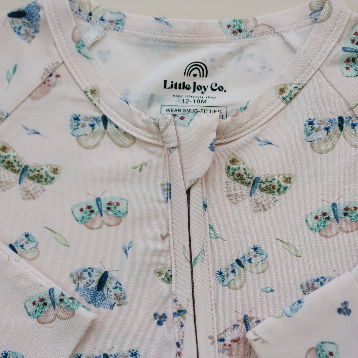 Pijama con cremallera de bambú de polilla luna