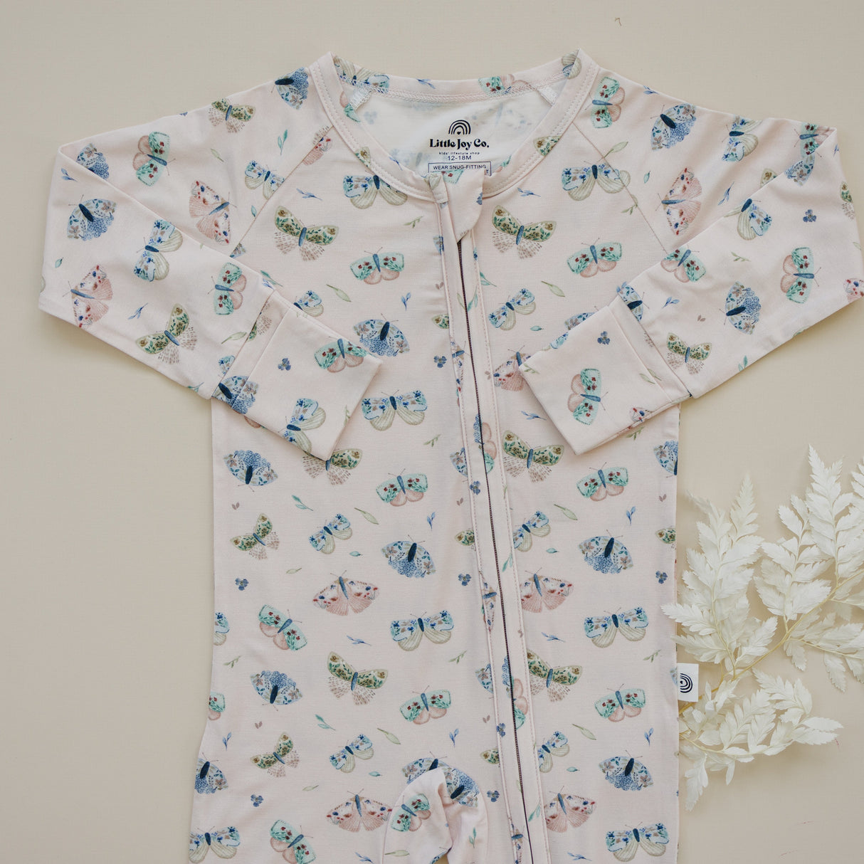 Pijama con cremallera de bambú de polilla luna