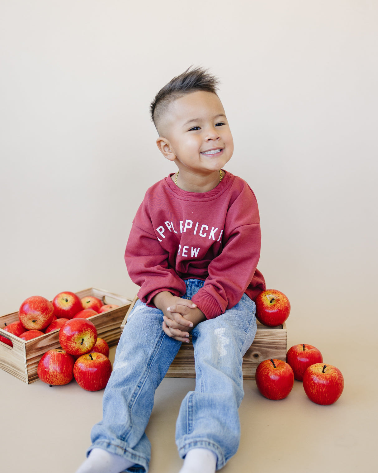 Sudadera Cuello Redondo "Equipo de Recogida de Manzanas"