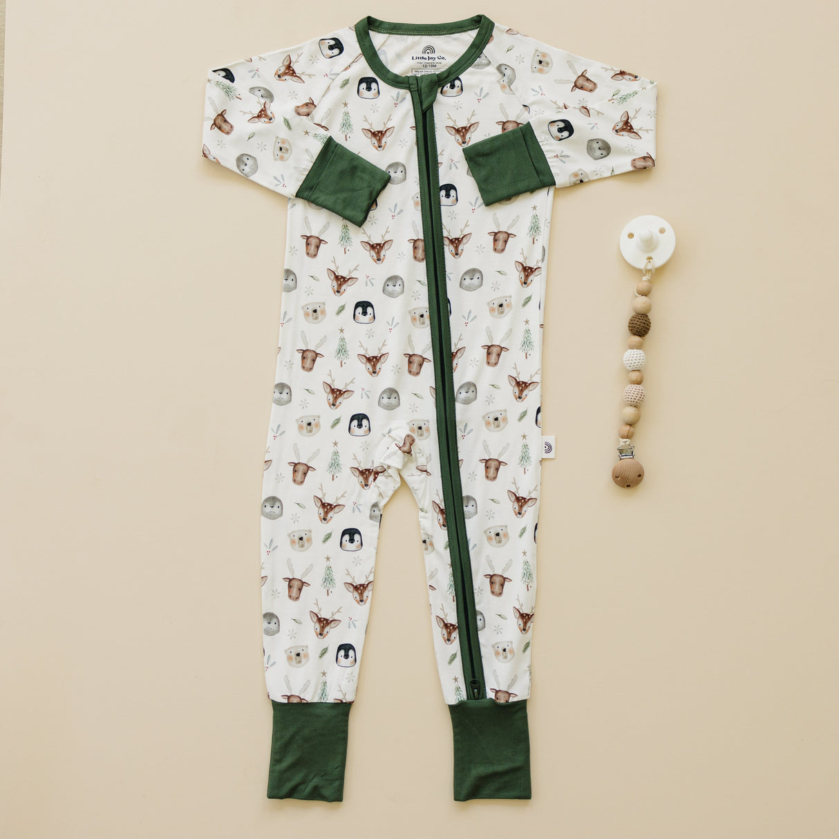 Traje con cremallera de bambú North Pole Pals *0/3m restante