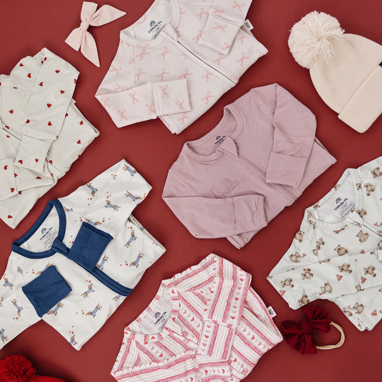 Pijama de bambú de 2 piezas Tiny Hearts