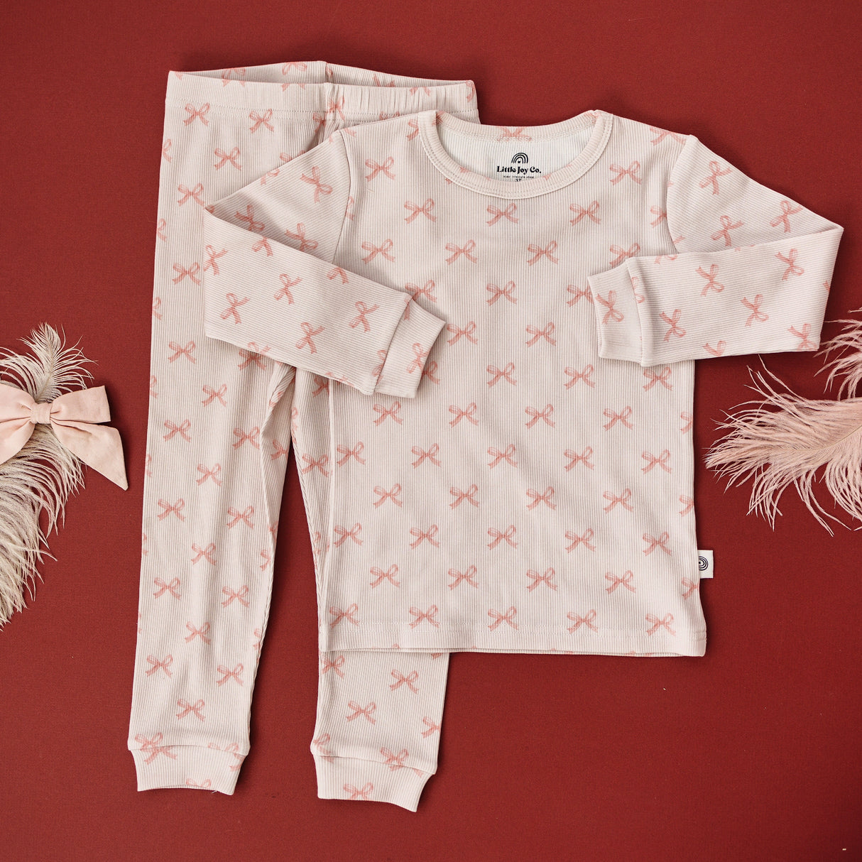 Pijama de bambú de 2 piezas Blushing Bows