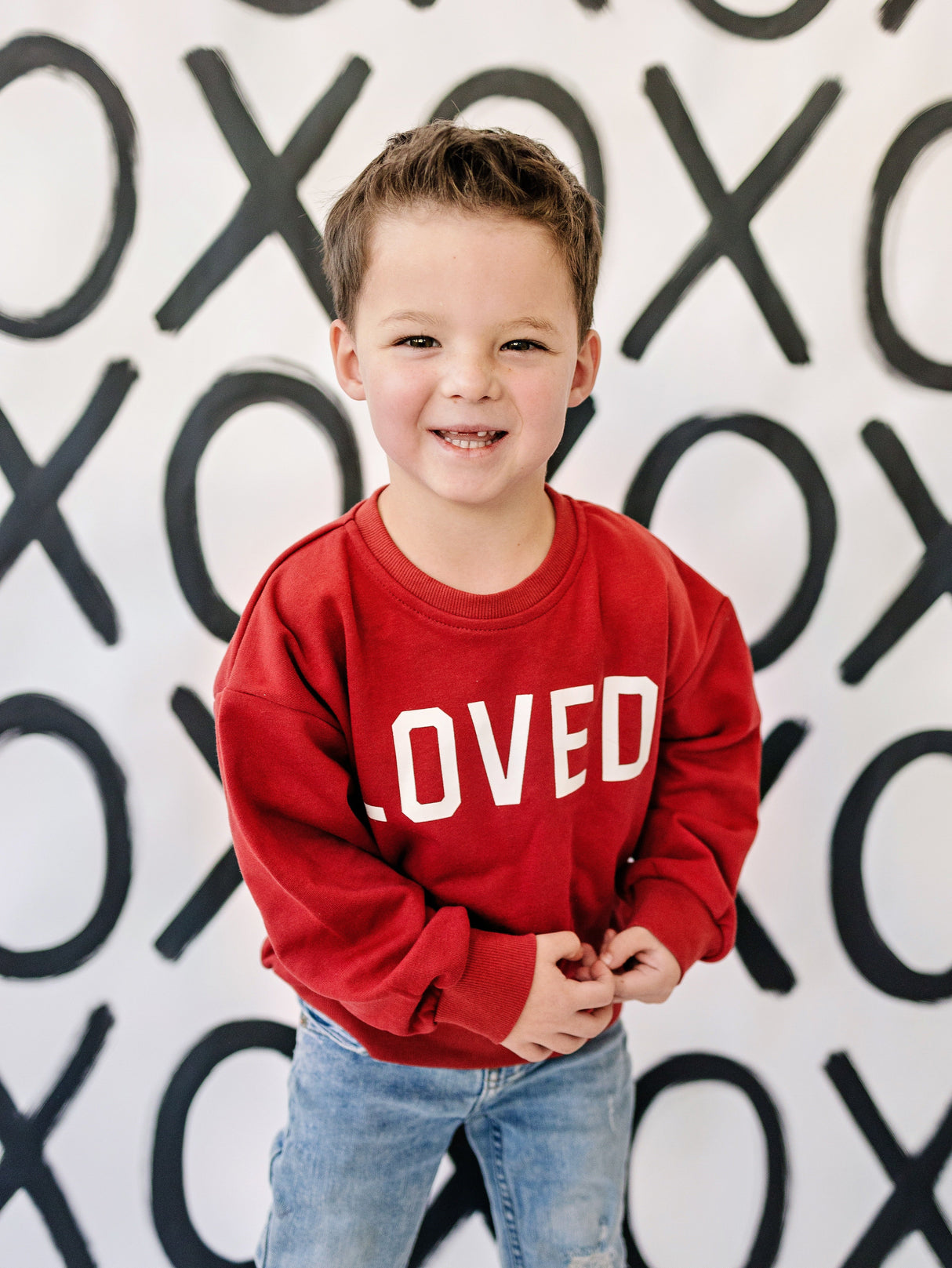 Sudadera con cuello redondo Loved - Rojo o Rosa