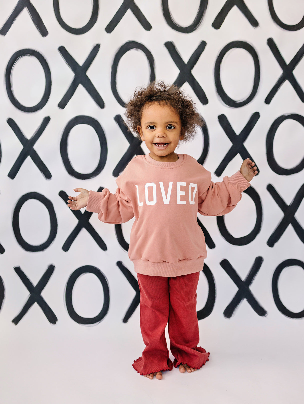 Sudadera con cuello redondo Loved - Rojo o Rosa