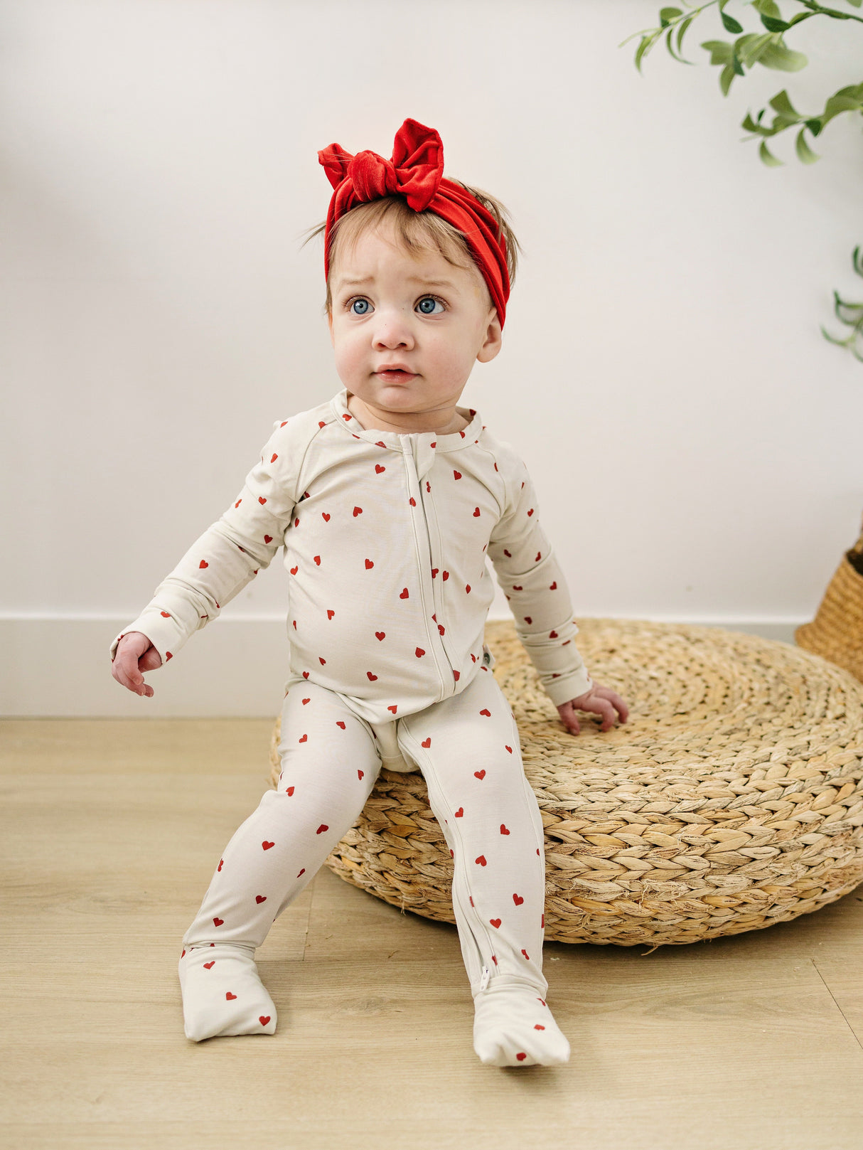 Pijama con cierre de bambú Tiny Hearts