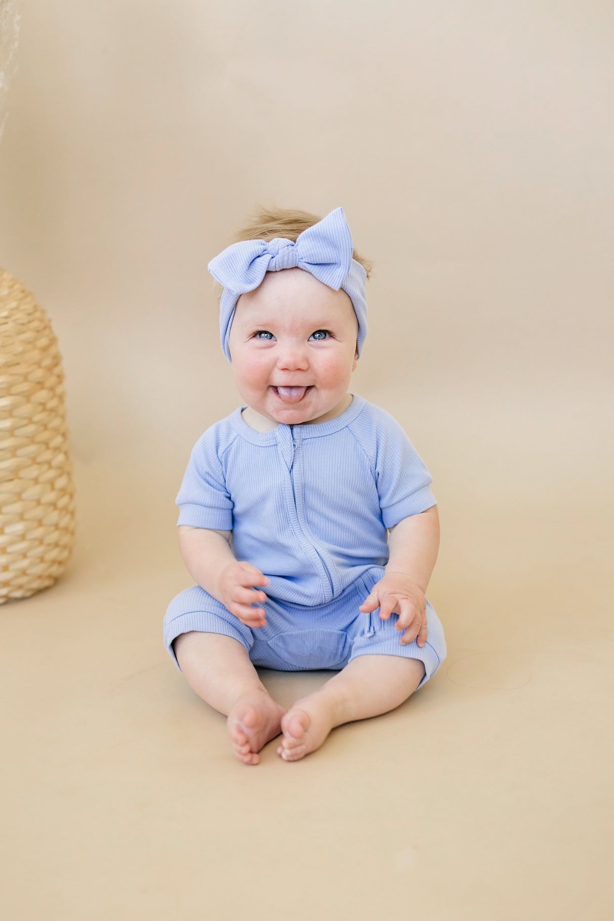 Solid Ribbed Bamboo Shorty Romper (0-3m to 4T) - more colors