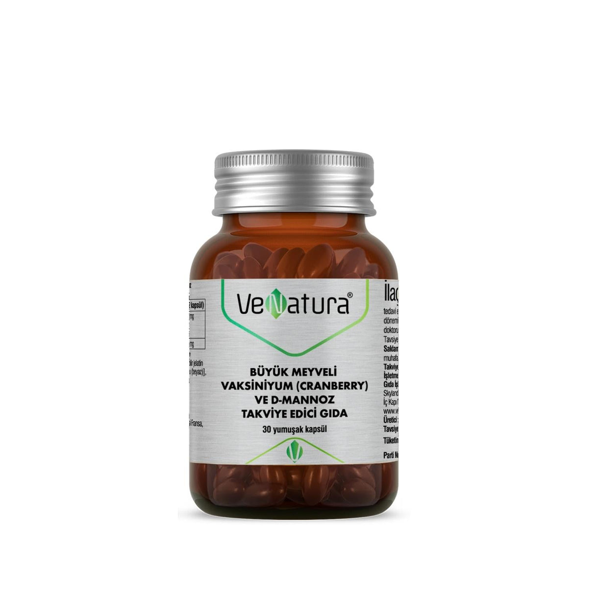 VeNatura Cranberry and D-Mannose Dietary Supplement for Urinary Tract Health - 30 Capsules, Natural UTI Prevention
