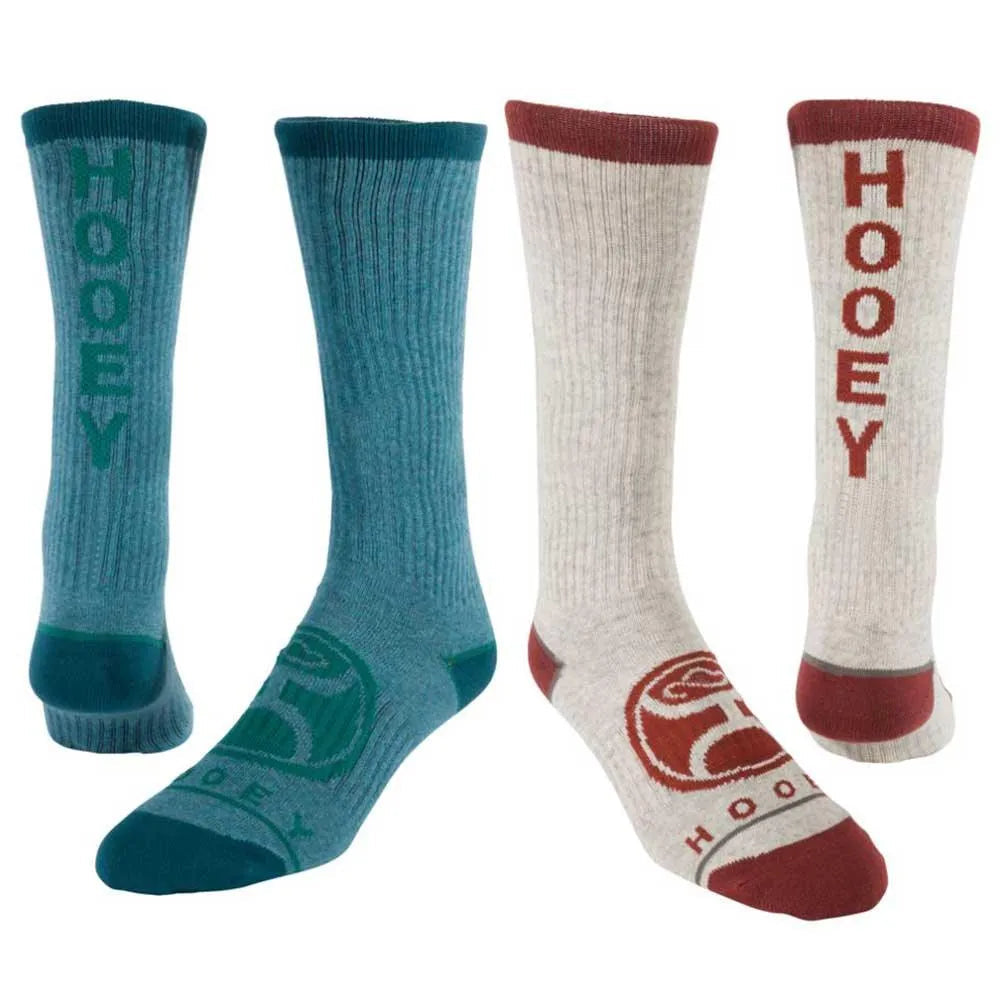 HOOey Calcetín atlético 2 pares (verde azulado / gris) - Calcetines estilo Western