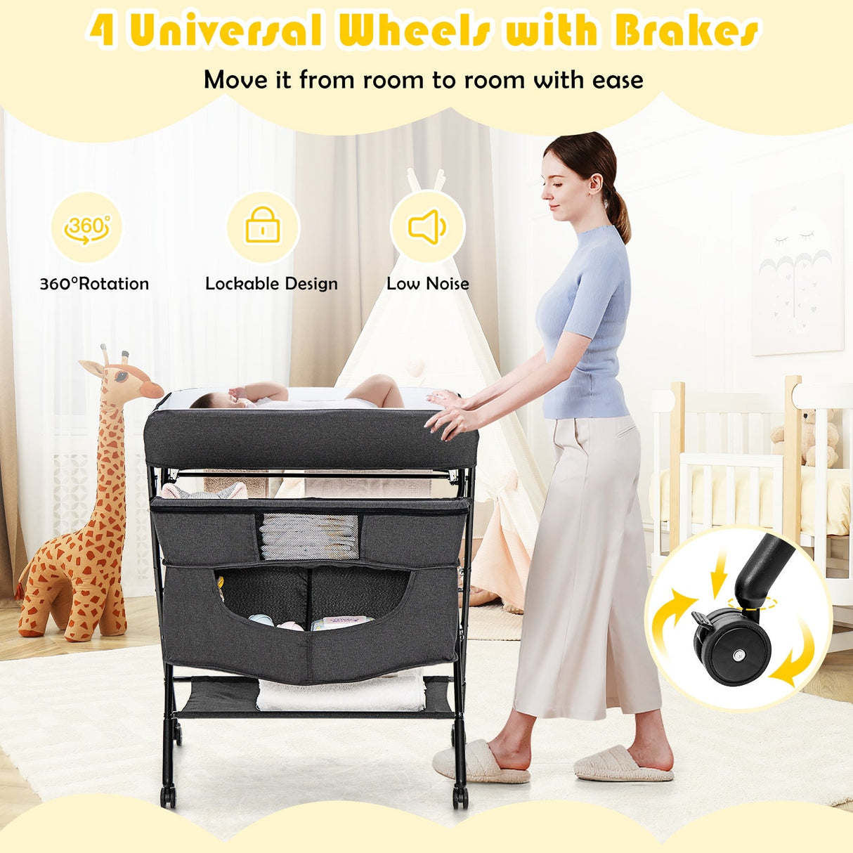 Organizador portátil de altura ajustable para bebés con