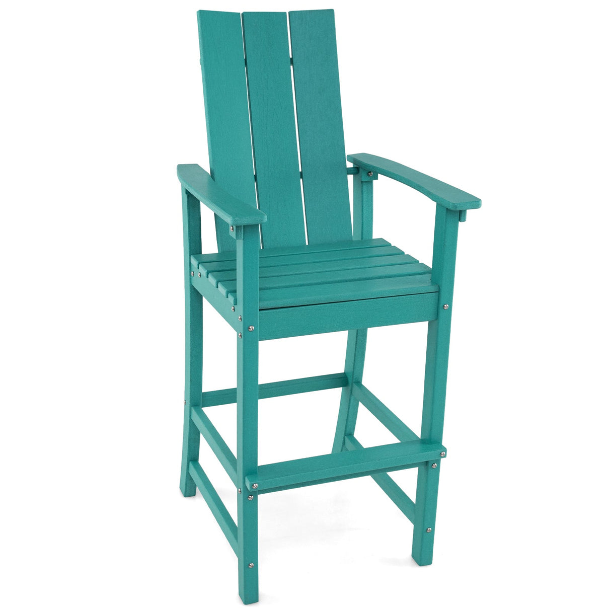 Taburete alto de bar para exteriores Adirondack con respaldo ergonómico para patio trasero