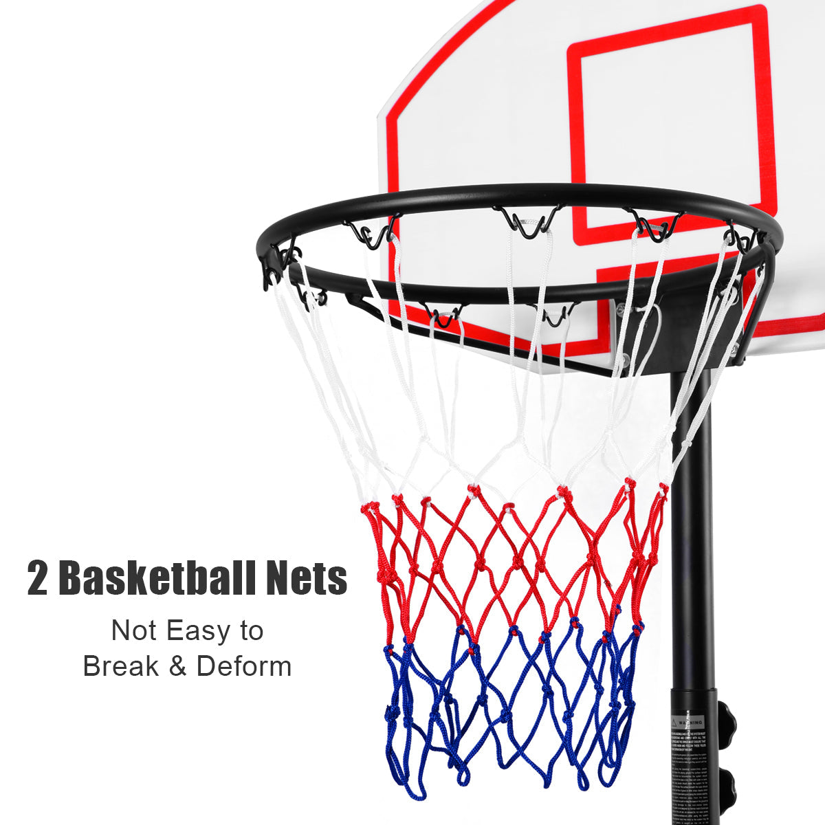Sistema de aro de baloncesto ajustable con soporte y ruedas