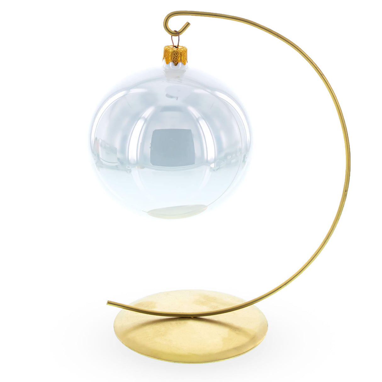 Solid Round Base Gold Metal Ornament Display Stand 7.8 Inches (Poland)