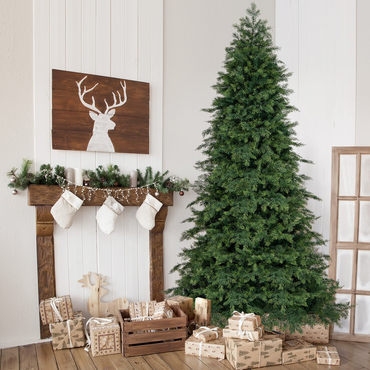 Árbol de Navidad Artificial Verde, con Bisagras, con 721/1019 Puntas de Ramas Abundantes