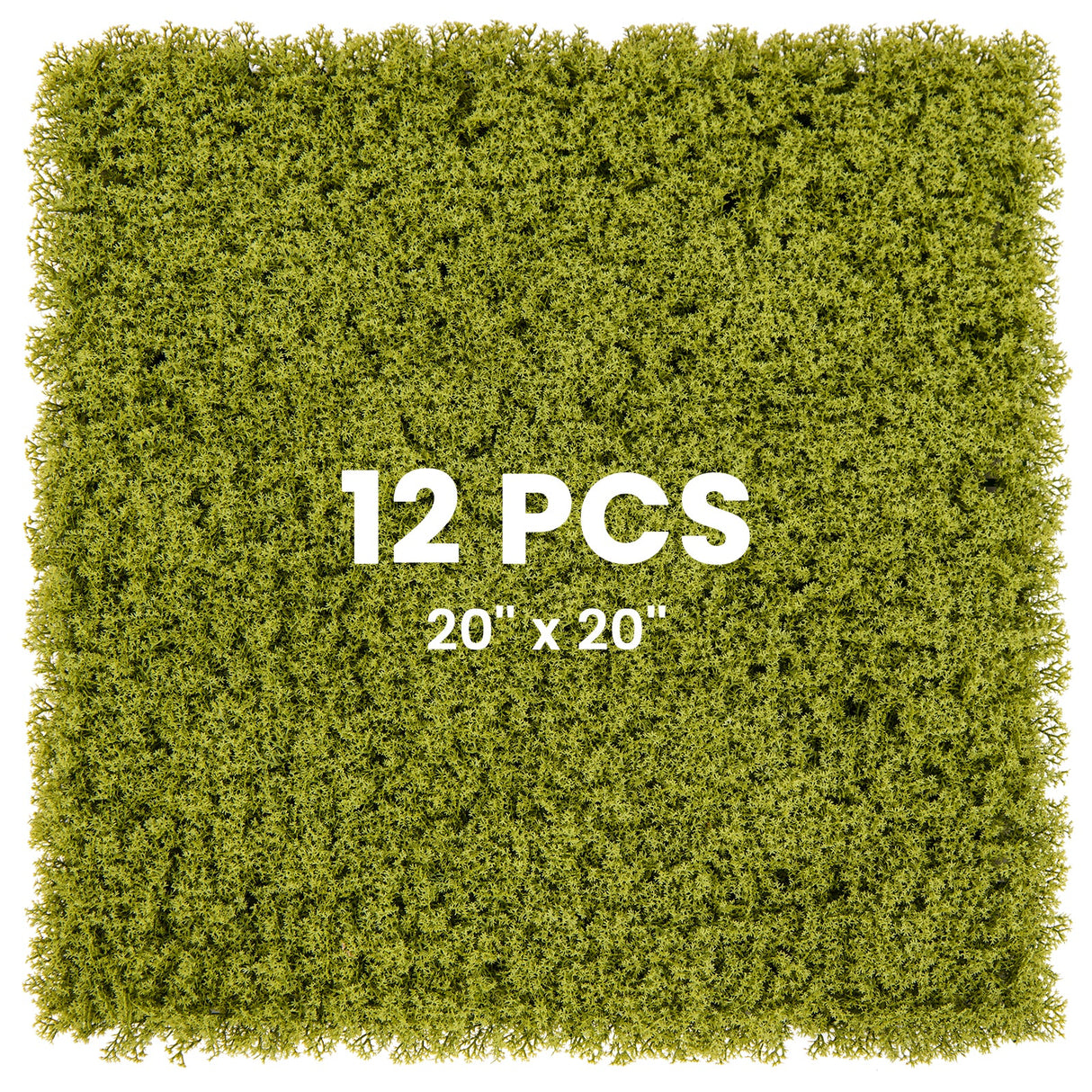 12 paneles de pared de césped artificial de 20 x 20 pulgadas para jardín, patio o balcón