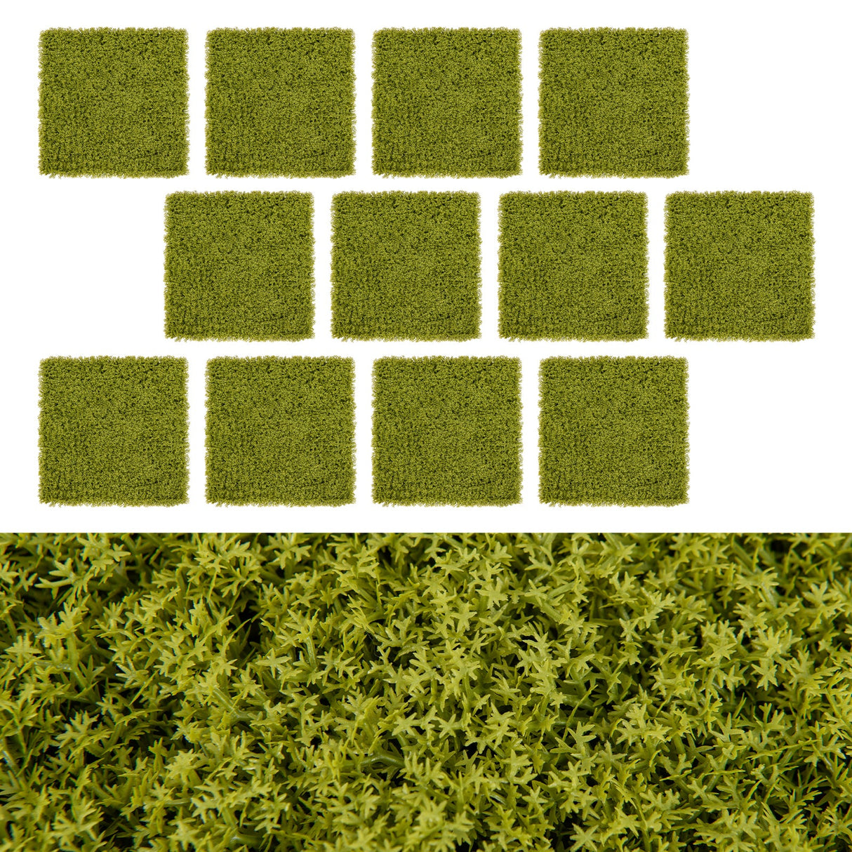 12 paneles de pared de césped artificial de 20 x 20 pulgadas para jardín, patio o balcón