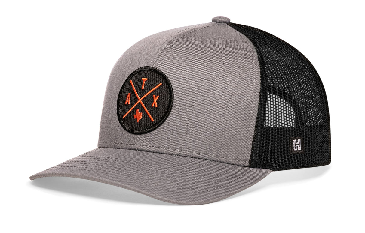 Austin Trucker Hat | Orange ATX X | Snapback