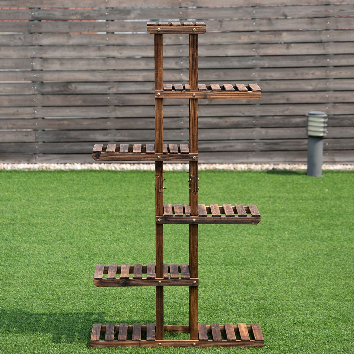 Estantería de madera de 6 niveles para jardín, soporte para plantas