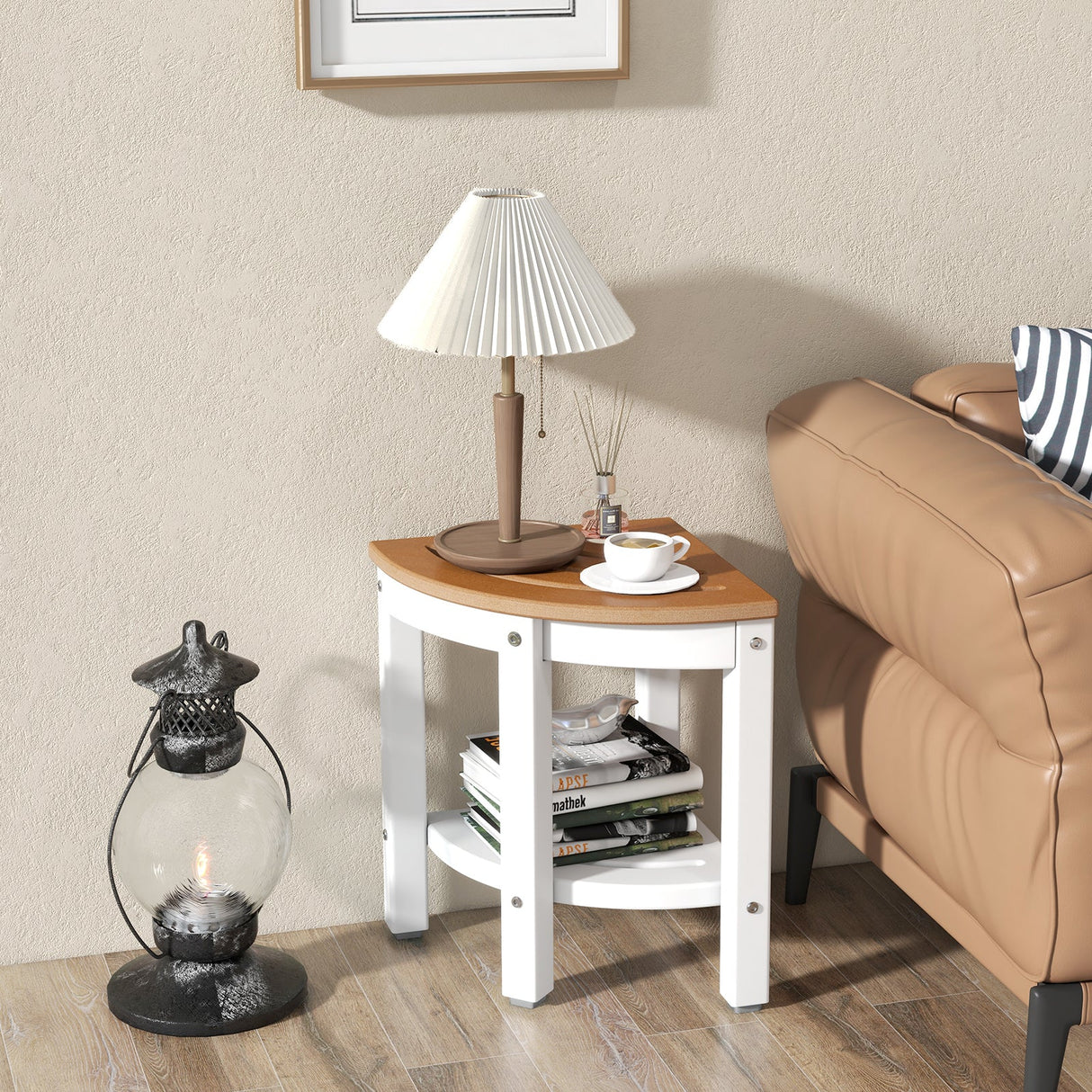Heavy Duty Corner Shower Bench Stool with Storage Shelf for Shaving Legs