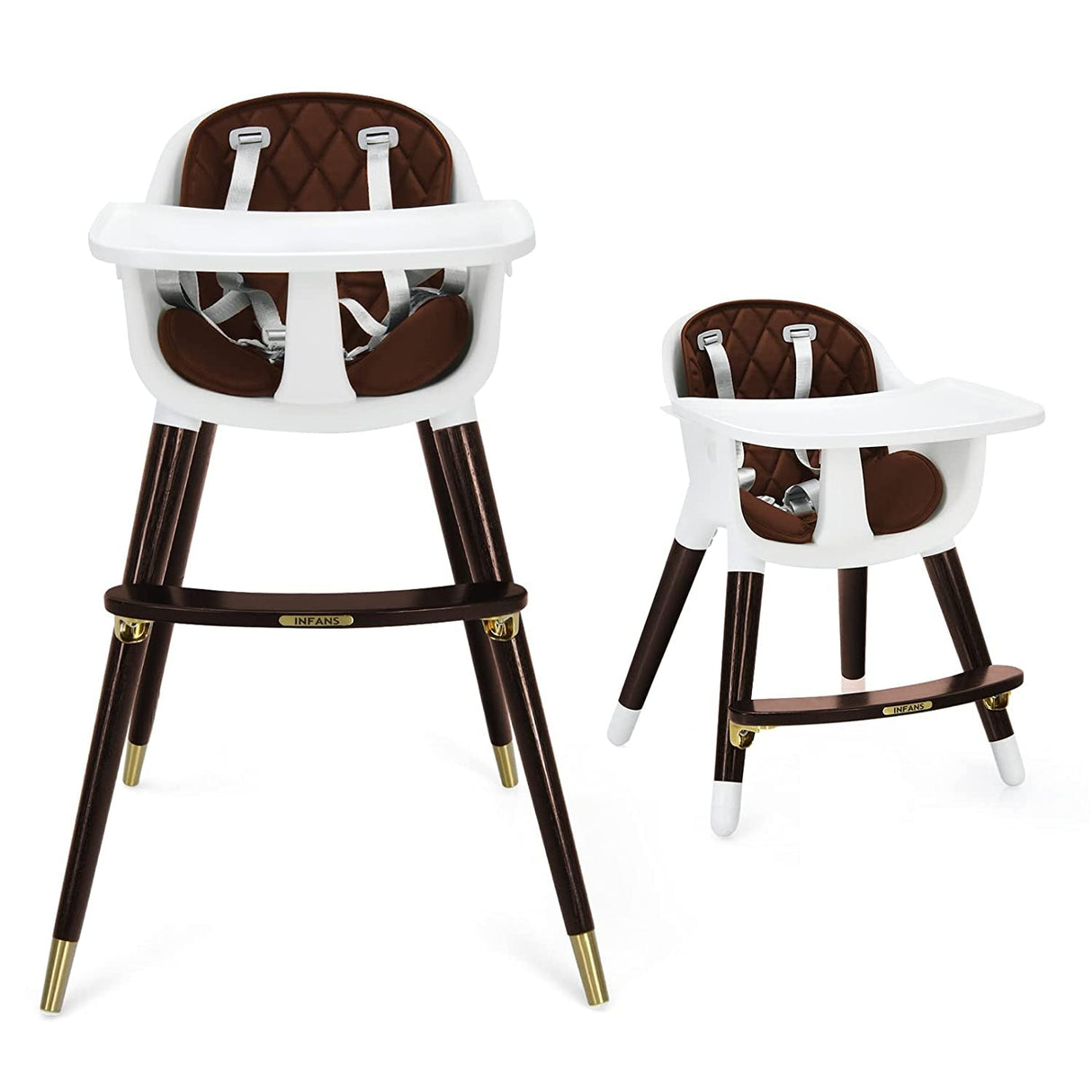 Trona ajustable 3 en 1 para bebés con cojín de asiento suave para niños pequeños