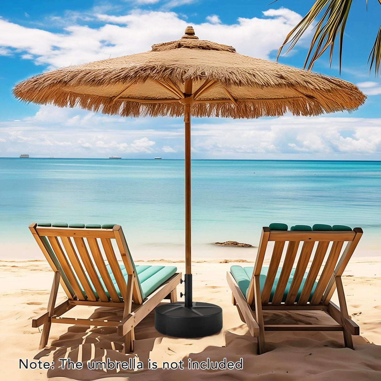 Base de sombrilla para patio, 88 libras de capacidad, rellenable con agua y arena, soporte para sombrilla de mesa para mercado - Negro