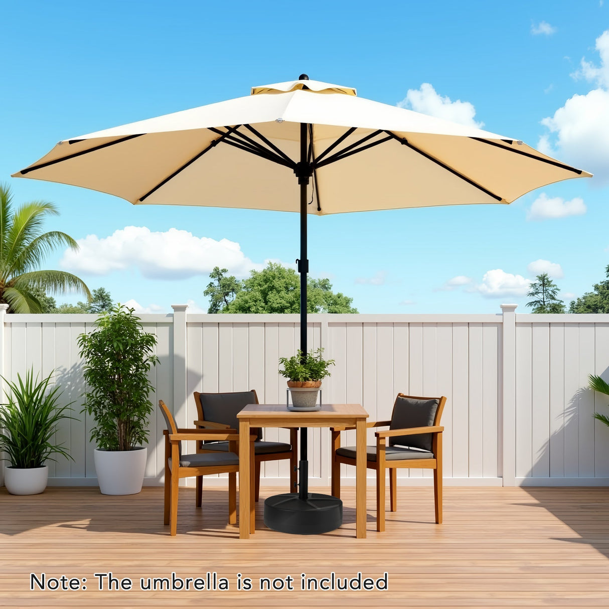 Base de sombrilla para patio, 88 libras de capacidad, rellenable con agua y arena, soporte para sombrilla de mesa para mercado - Negro