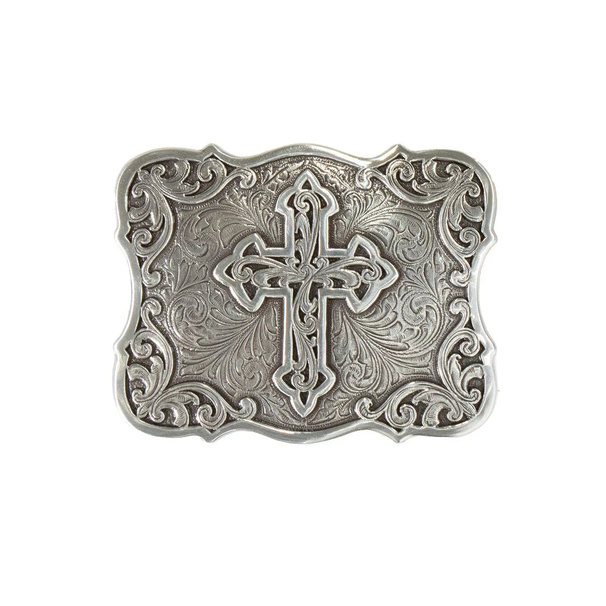 Nocona Silver Cross - Hebilla de cinturón