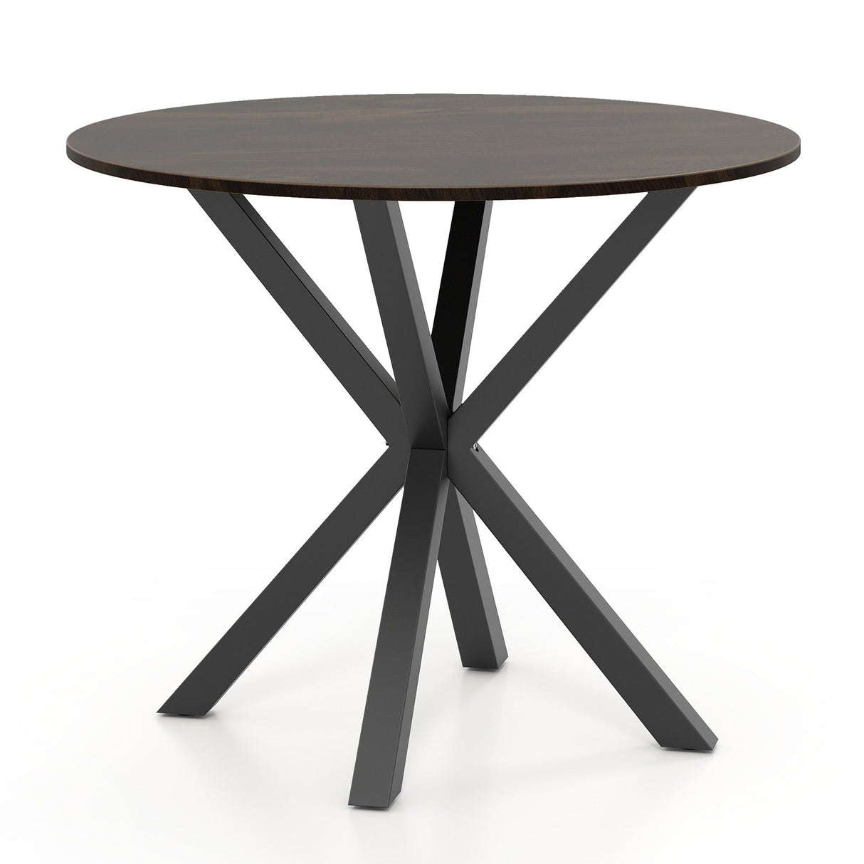 Mesa de comedor de madera de 36 pulgadas con base de pedestal entrelazada para 2-4 personas