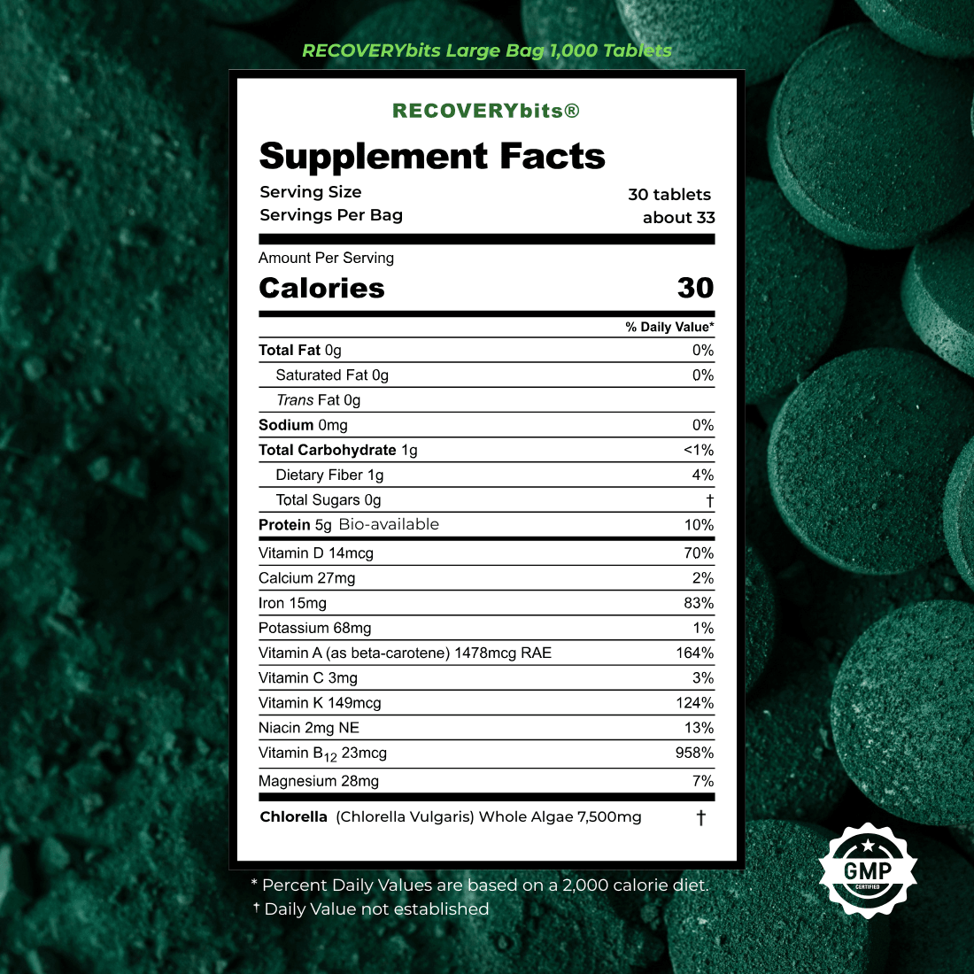 RECOVERYbits® Chlorella | Large Bag
