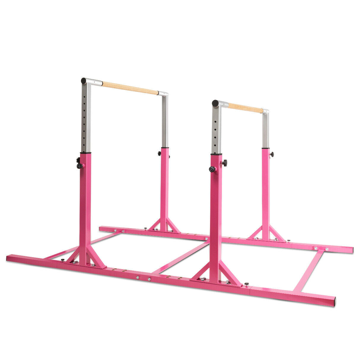 Barras Horizontales Dobles Infantiles Barras Paralelas Ajustables para Entrenamiento de Gimnasia - Morado