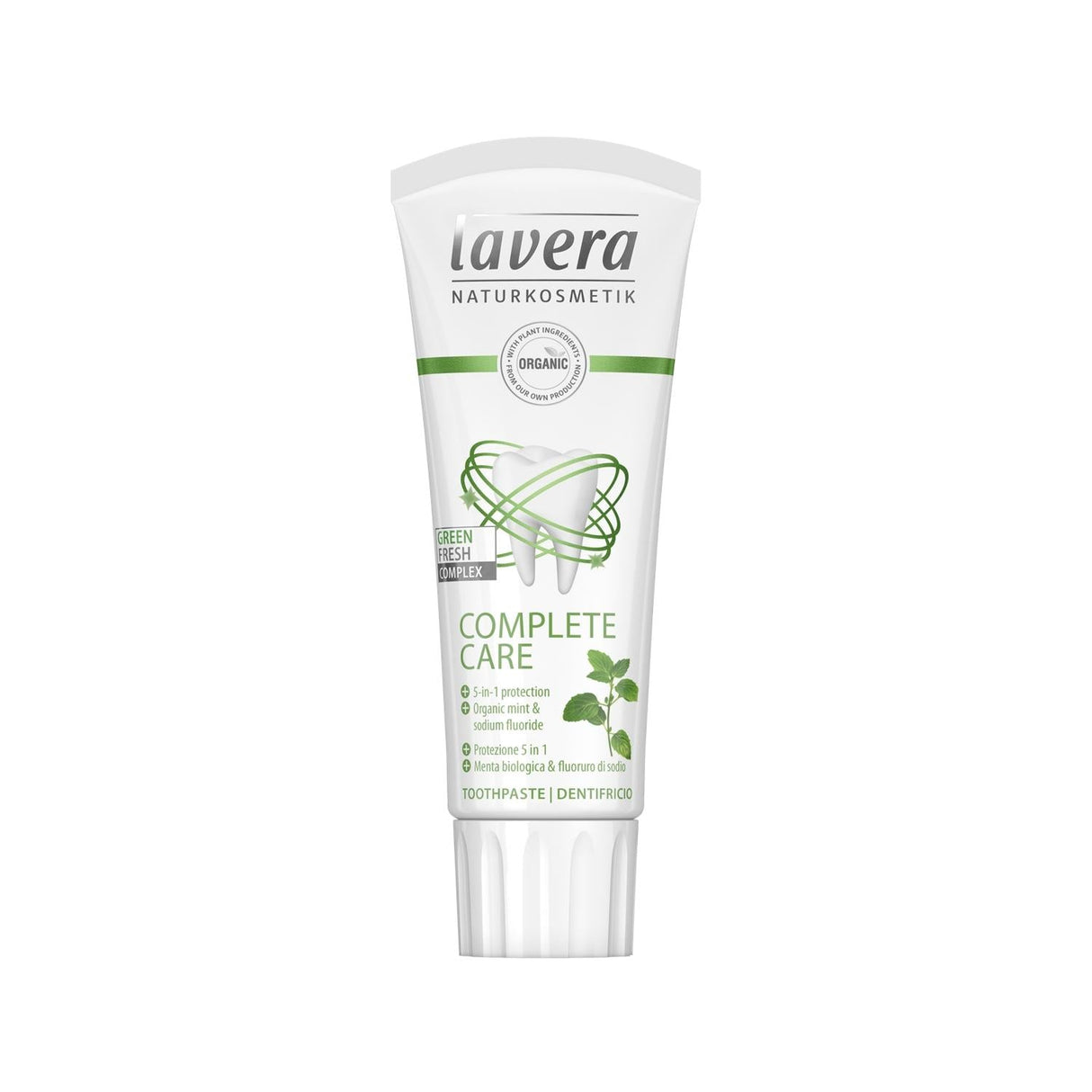 Lavera Complete Care Toothpaste 75ml - Natural Fluoride-Free Oral Hygiene for Sensitive Teeth & Healthy Gums