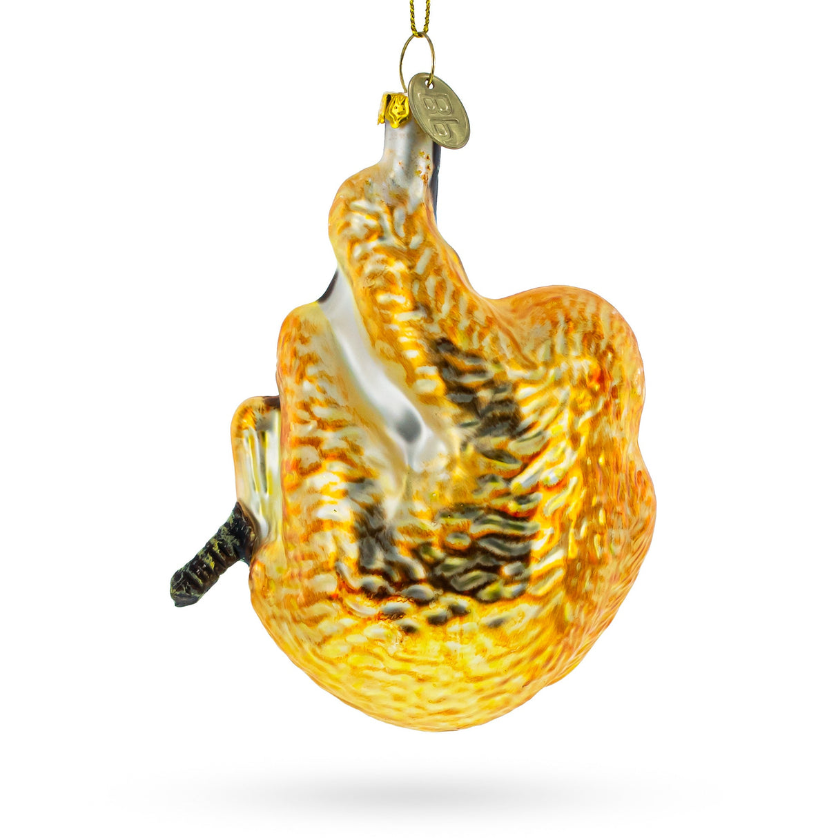 Hanging Sloth Glass Christmas Ornament