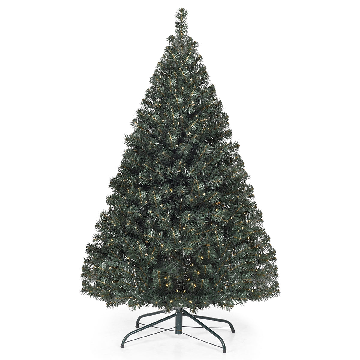 Árbol de Navidad artificial de PVC con bisagras e iluminado de 4.5 pies
