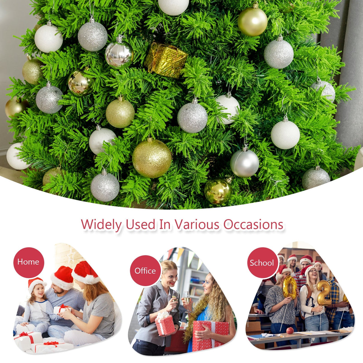Árbol de Navidad artificial nevado con soporte metálico