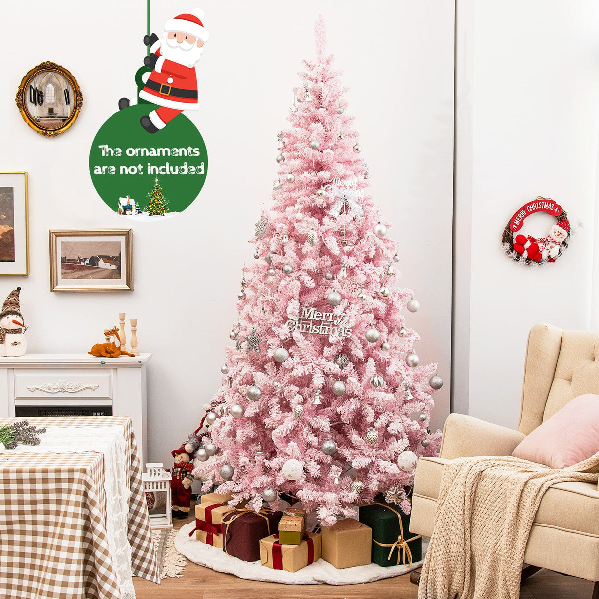 Árbol de Navidad floculante de 7.5 pies