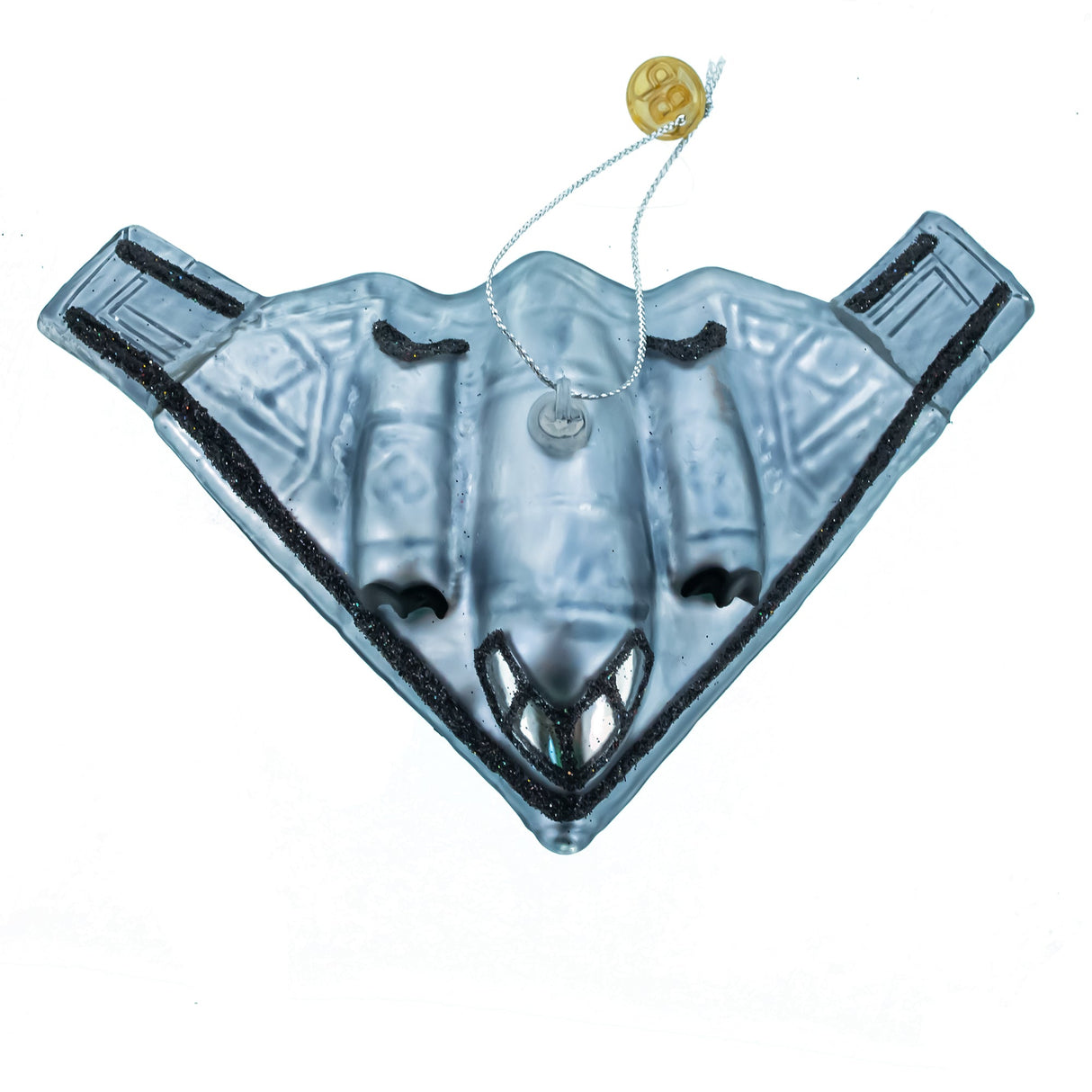 Sleek Stealth Bomber B-2 Glass Christmas Ornament
