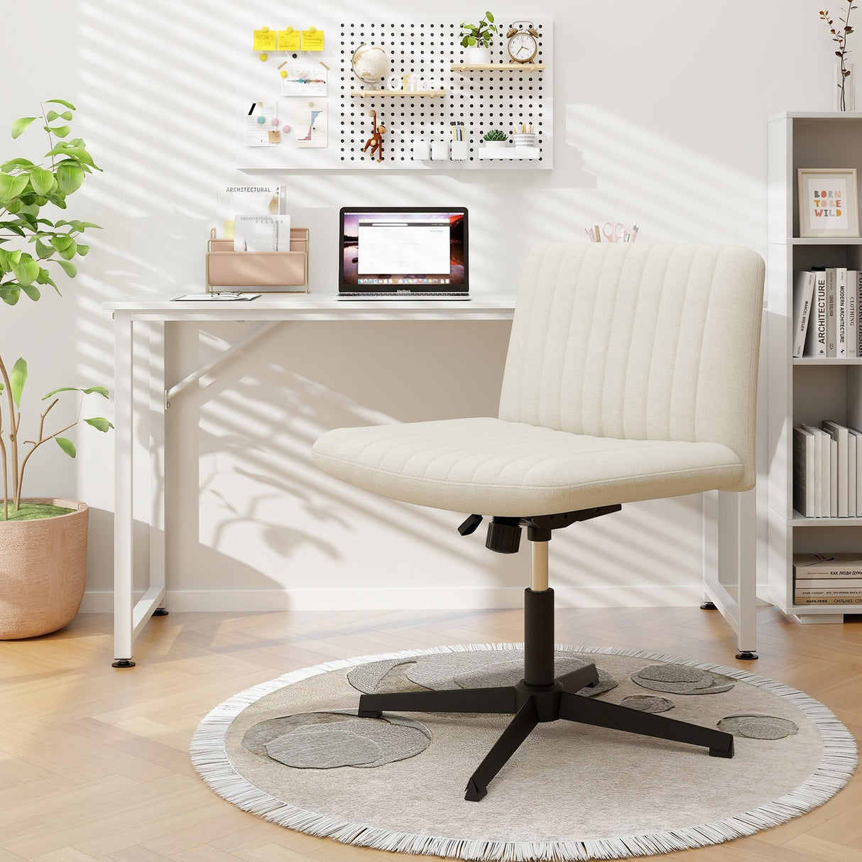 Criss Cross Legged Chair No Wheels 120° Rocking Adjustable Height