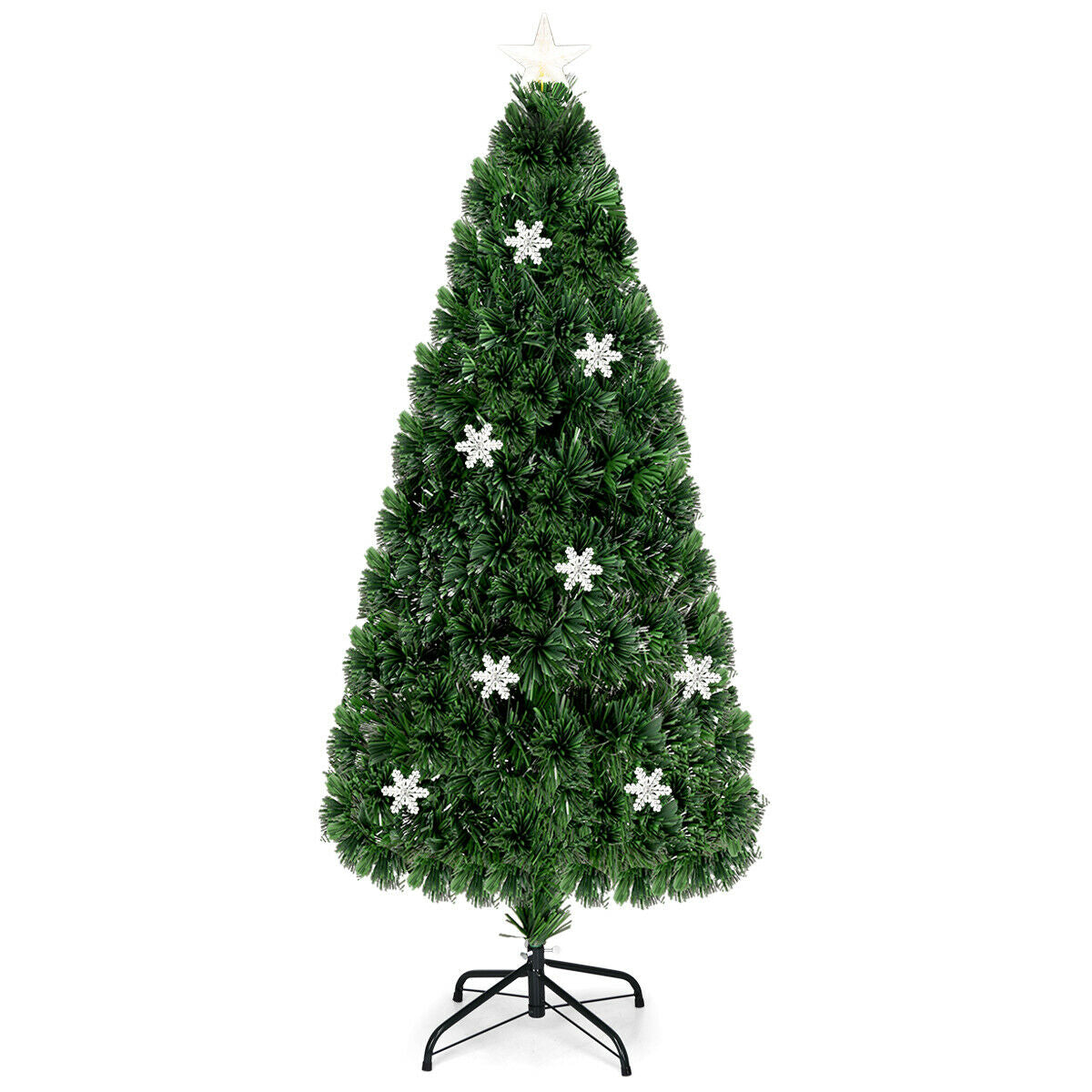 Árbol de Navidad Artificial Óptico LED con Copos de Nieve