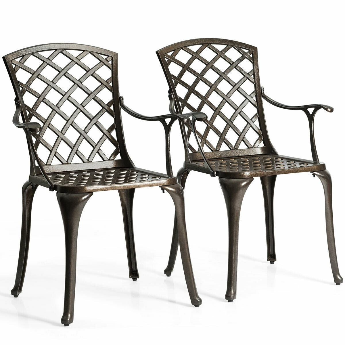 Juego de comedor de aluminio para exterior con 2 sillas de bistró para patio