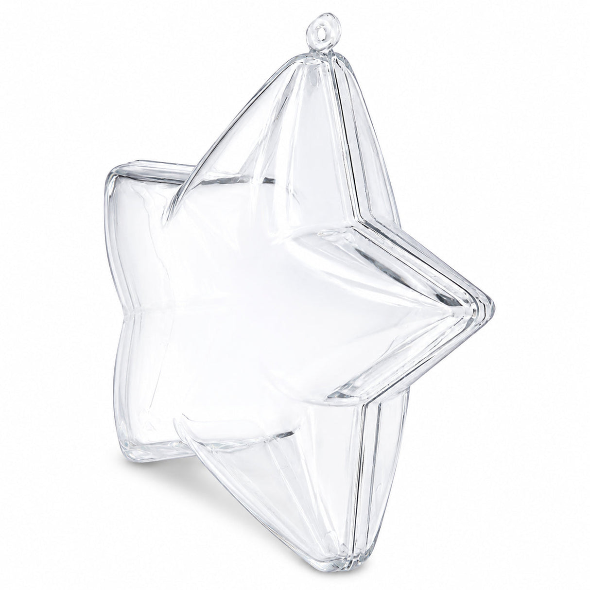 Set of 3 Openable Fillable Clear Plastic Star Christmas Ornaments DIY Craft 3.5 Inches