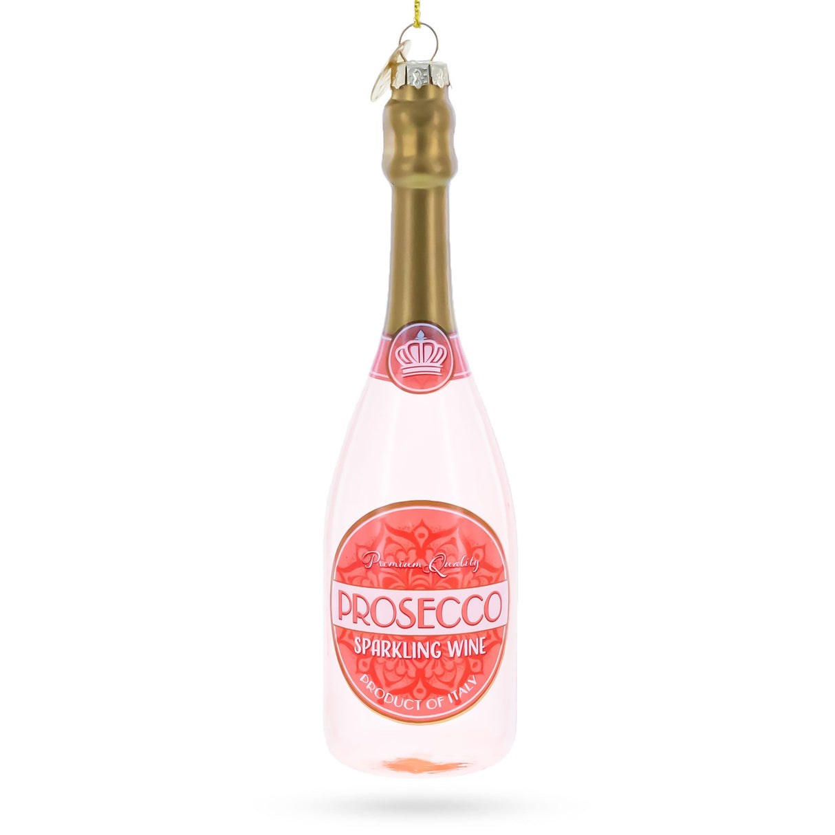 Sparkling Prosecco Bottle Glass Christmas Ornament