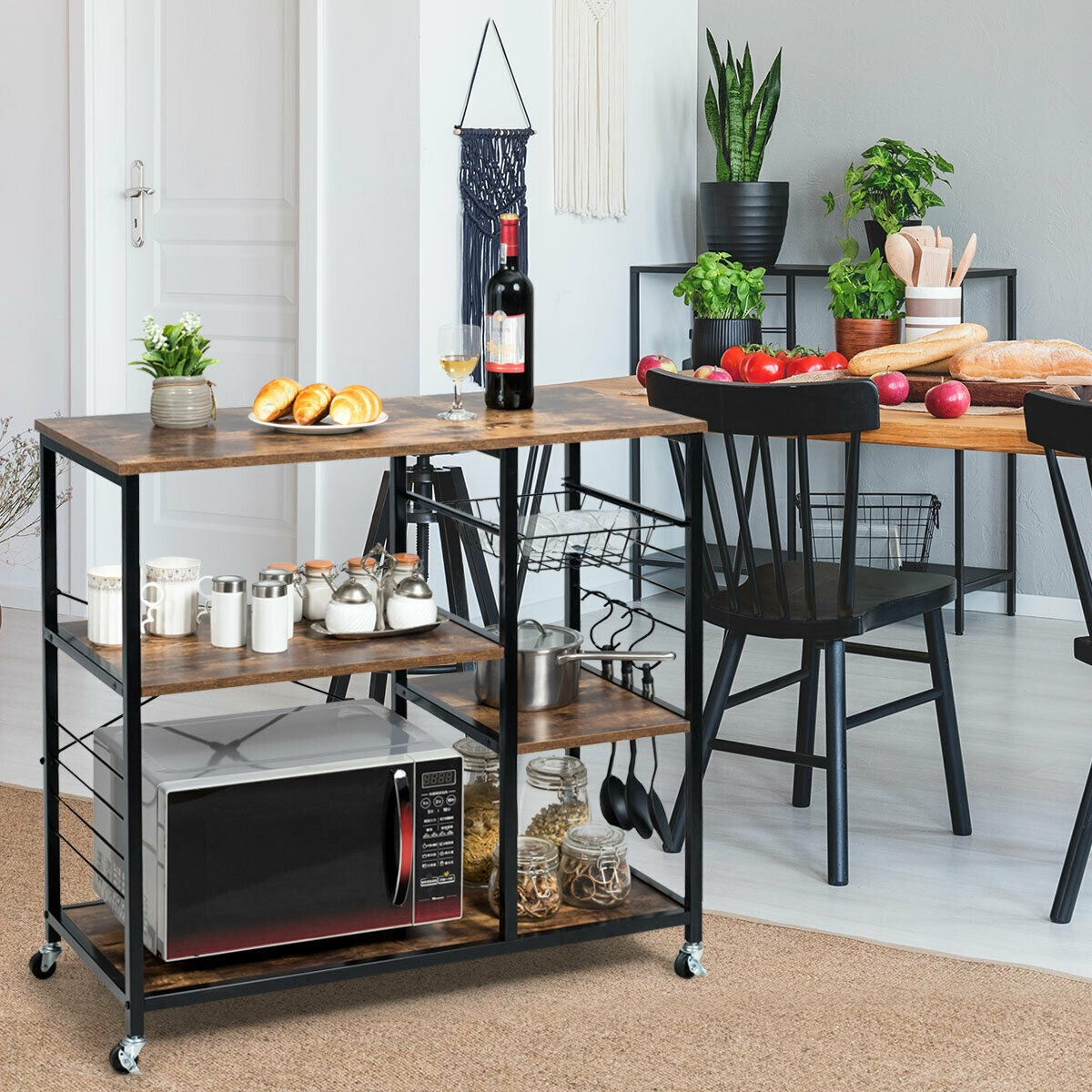 Estantería de almacenamiento para panadería de cocina industrial con ruedas